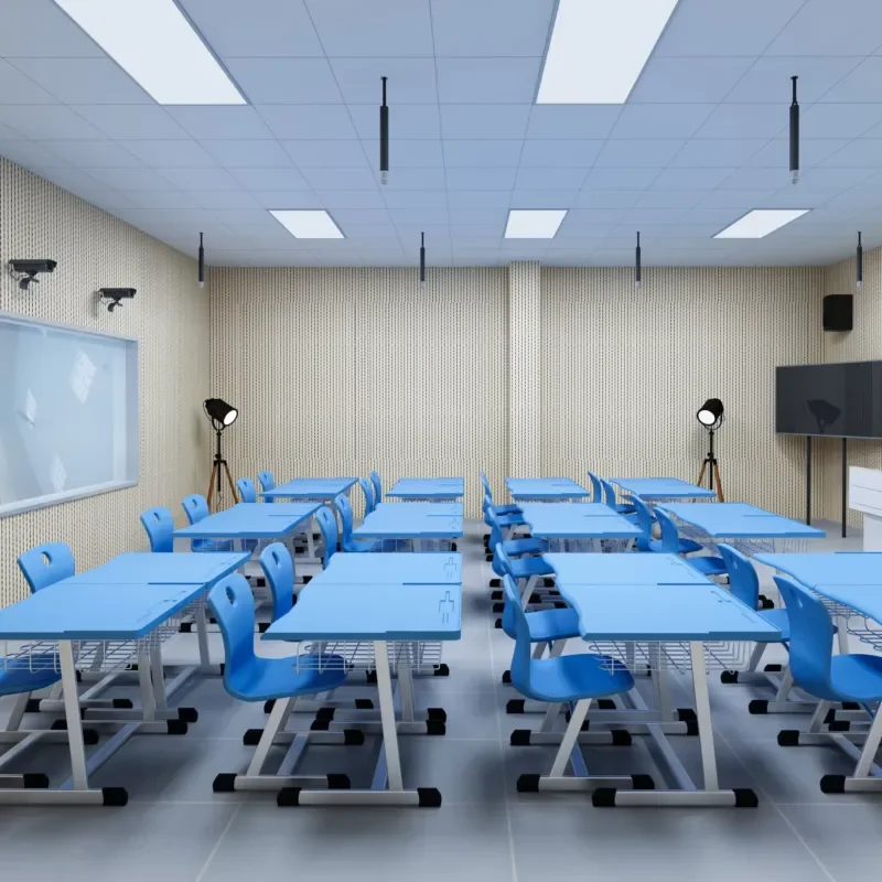 Saudi Arabia School Furniture Classroom Single Student Study Desk and Chairs Middle School Wooden Chairs and Tables Set