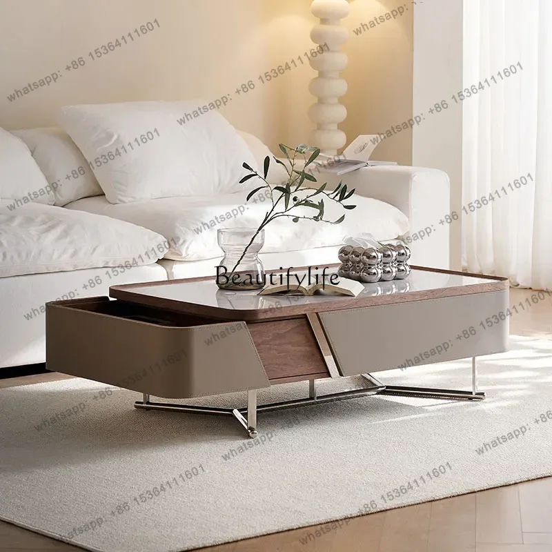 Customizable new living room household small apartment marble minimalist creative high sense