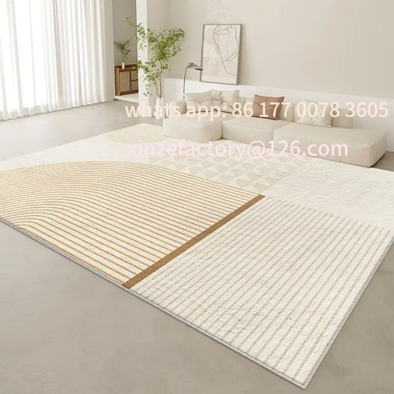 

Customizable Stylish Simple Living Room Carpet Easy Maintenance Anti-Dirt Thick Velvet Texture Durable Floor Mat for Home
