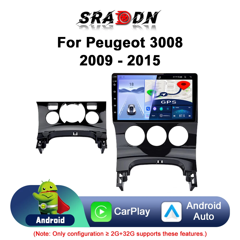 For Peugeot 3008 2009-2015 Car Radio Android Automotive Multimedia Video Player GPS Navigation Carplay Touch Screen Auto Stereo