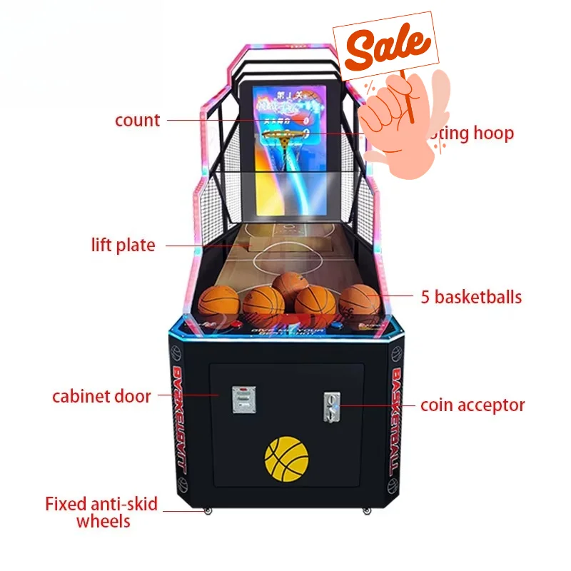 Basketball Shooting Arcade Machine Customized Electronic Sports Game Indoor Entertainment Center Family Party Equipment