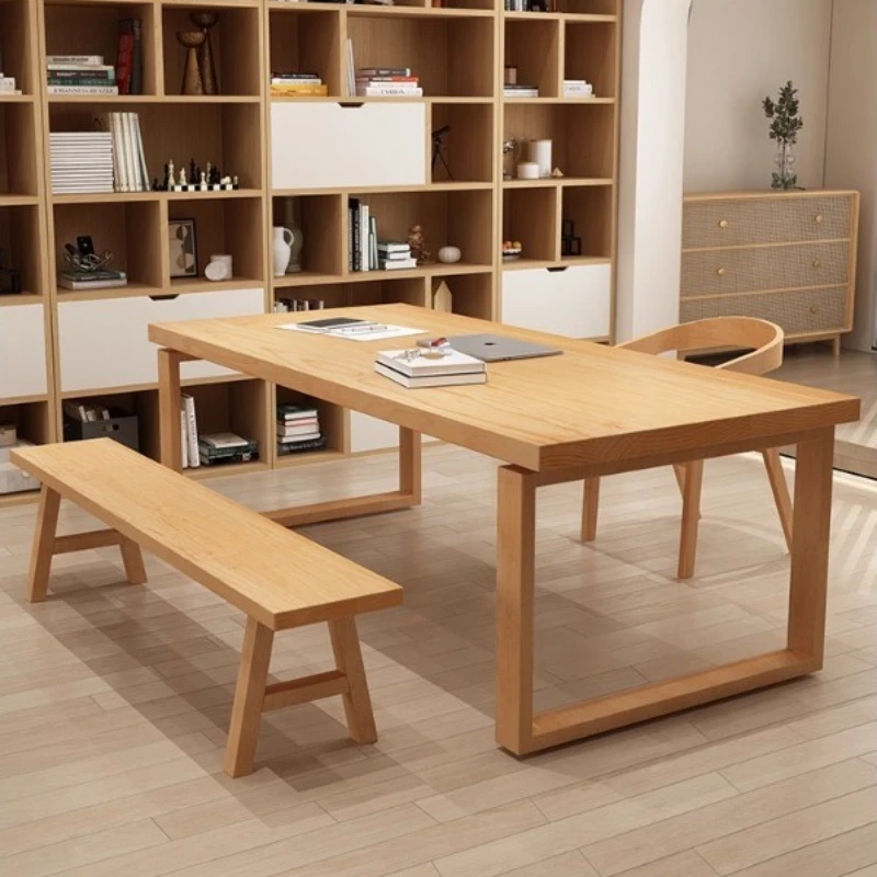 

Solid wood large board desk household, workbench double long table