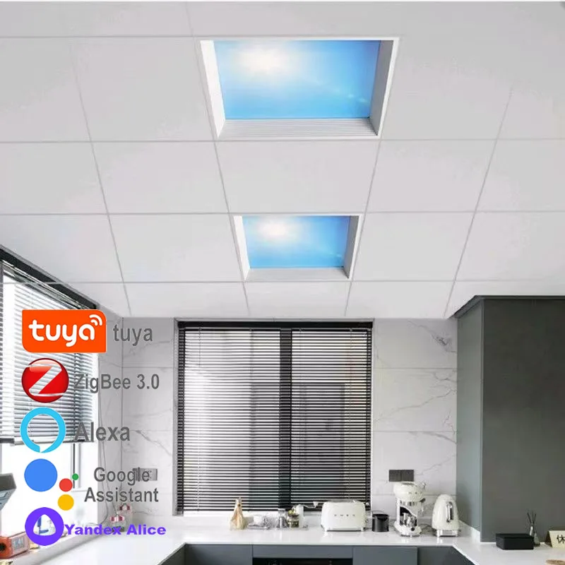 Smart Home Zigbee Tuya LED Recessed Ceiling Light Downlight Spotlight 2MQTT Skylight for Kitchen Bathroom Sunlight Simulation