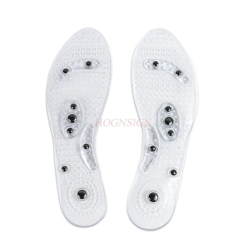 Sole massage insole, deodorant, and transparent foot acupoint magnet shock absorber pad