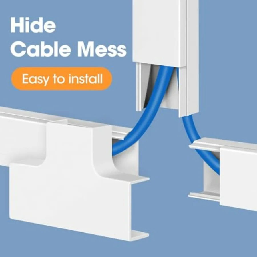 116in Cord Hider Kit, Cord Covers for Wires on Wall, Paintable Cable Raceway, Cord Hider for Wall Mount tv, tv Cable Hider Wall - view 5