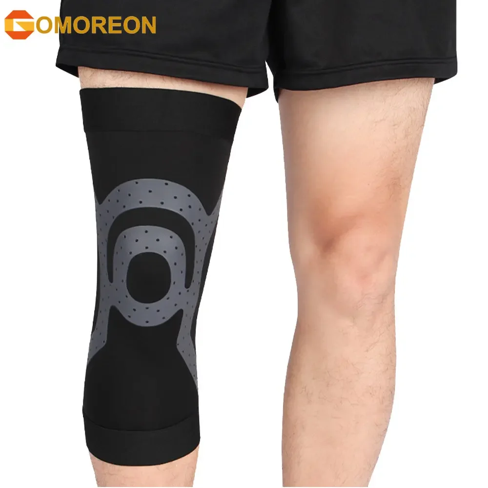 GOMOREON 1Pcs Knee Compression Sleeves, Joint Protection Support for Running, Sports, Knee Pain Relief – Anti Slip Knee Brace