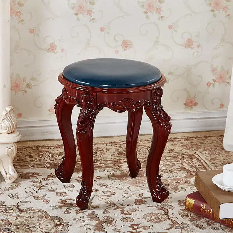 

Piano Bench Single European Dresser Stool American Makeup Chair Chinese Classical Household Small Square Stools Round Ottomans