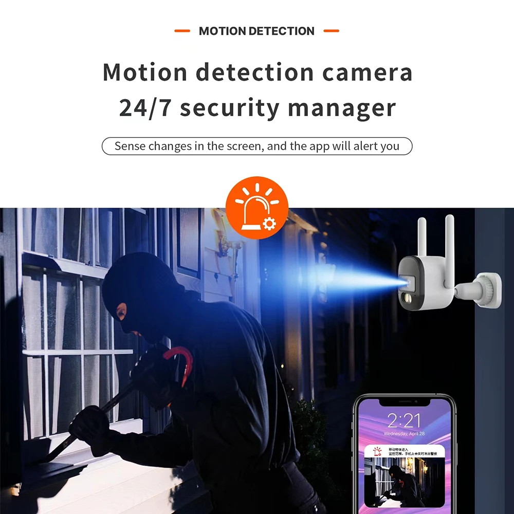 Tuya 4mp Outdoor Bullet Kamera 2,4 GHz WiFi wasserdicht Onvif Zwei-Wege-Talk Motion Detect Sirene Alarm IP-Kameras mit Alexa Google