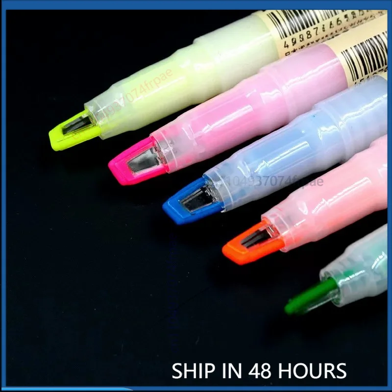 For MUJI Dual‑Ended Highlighter Pen With Transparent Window Tip Precise Highlighting Water‑Ink School Office Marker Pen（4pc）