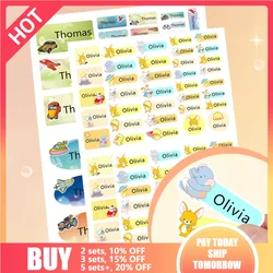 Name Sticker Customized Cartoon Animals Stickers Waterproof Personalized Labels Kids Shool Stationery Anti-Tearing Water Cup Tag