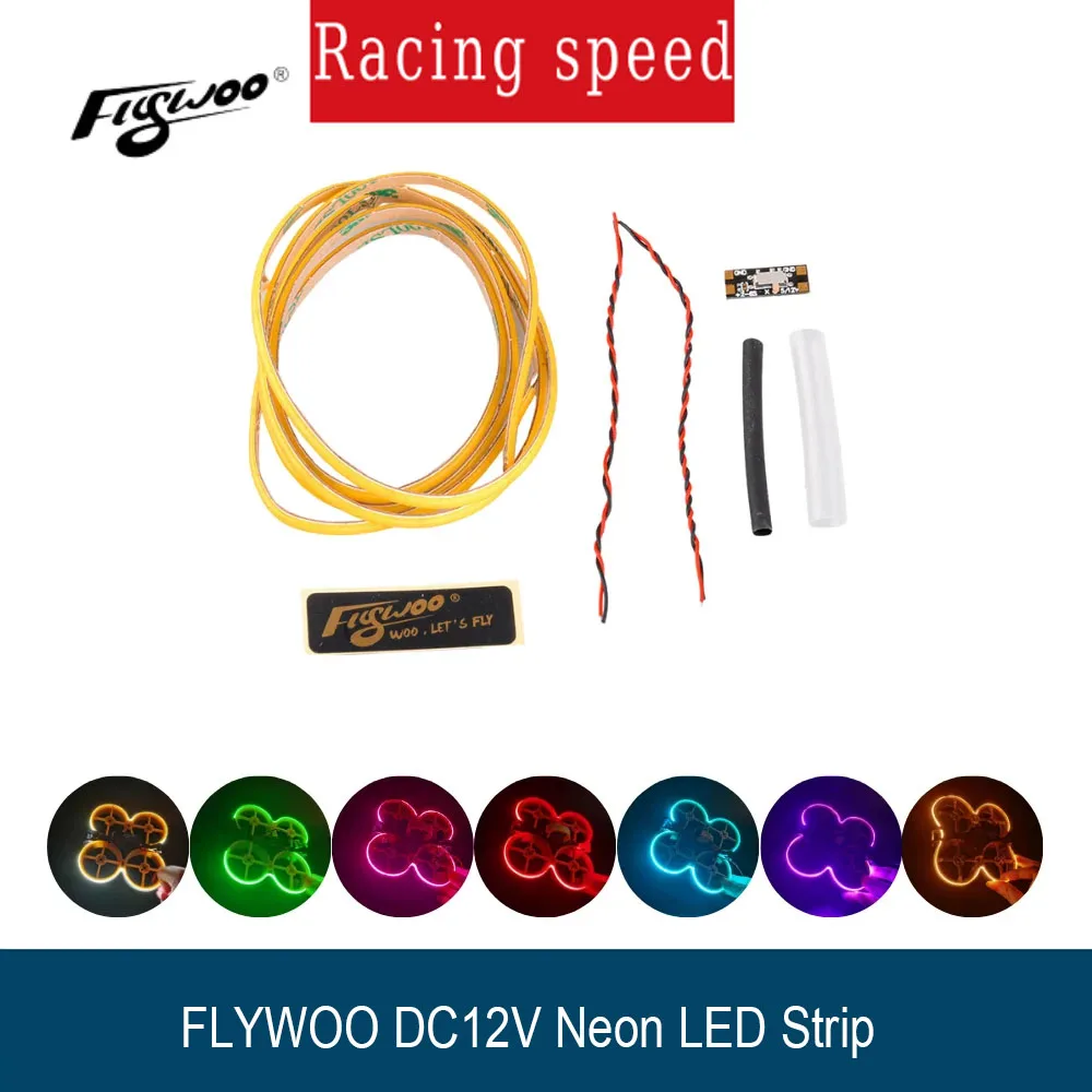 Flywoo dc12v neon led strip 4mm x 1m para cinerace20 \ dji avatar/fpv drone peças diy