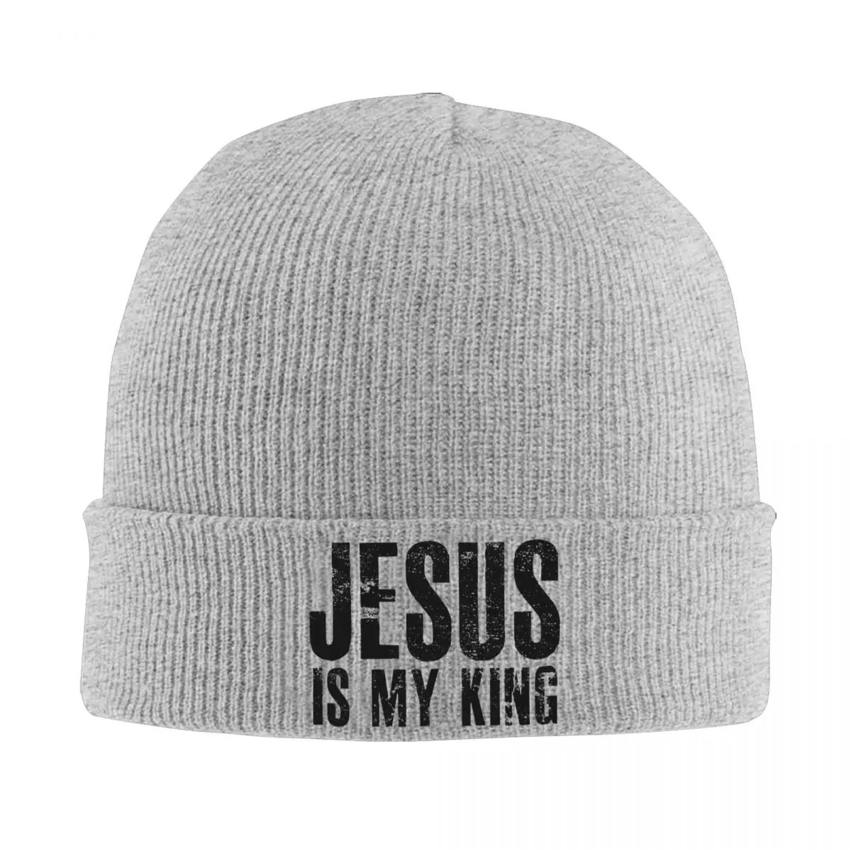 Jesus Is My King Knitted Caps for Women Men Beanie Winter Hat Acrylic Crochet Caps