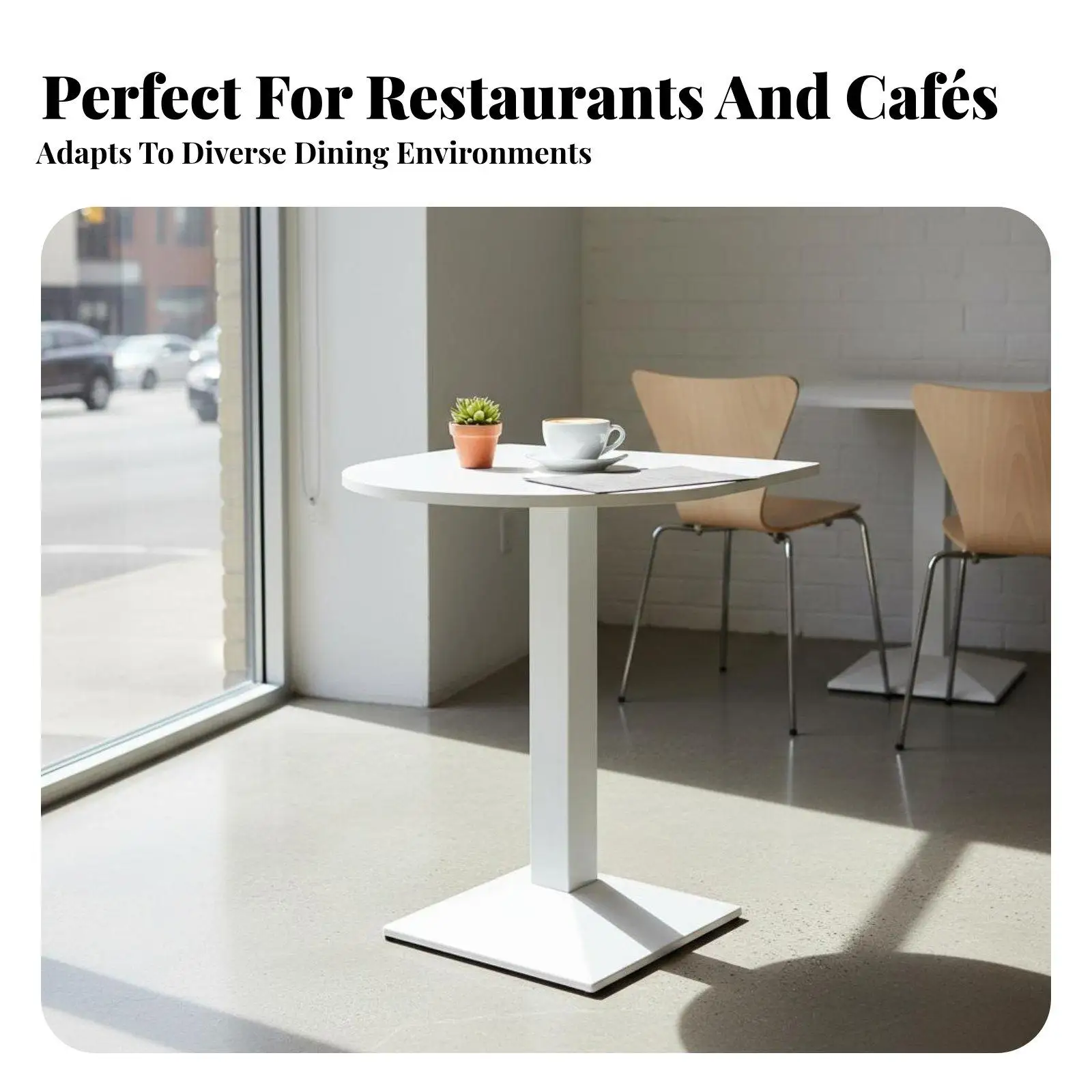 Takeaway Restaurant Table Easy to Clean Restaurant Eatery Table Sturdy Commercial Furniture for Business Owners, Homeowners,