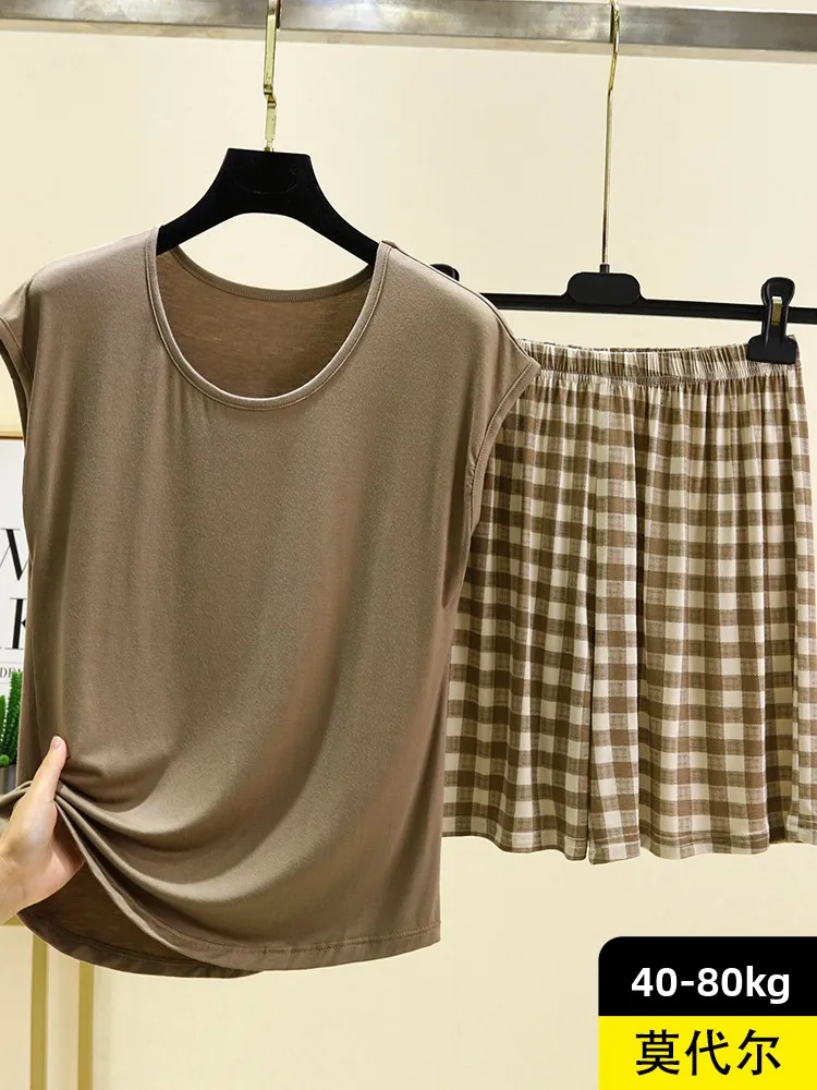 

Круглый комплект из модала Ne Svel, женская летняя свободная футболка orts, комплект из двух предметов, повседневная домашняя одежда больших размеров