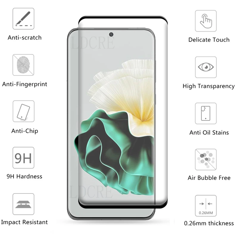 4-in-1 For Huawei P60 Glass For Huawei P60 Pro P 60 Tempered Glass Protective 9H HD Full Curved Glass Screen Protetor Huawei P60