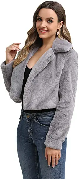 

For Female Winter Women Fur Coat Solid Lapel One Button Artificial Fur Lady Outwear Fluffy Warm Hair Multicolor Fur Jacket