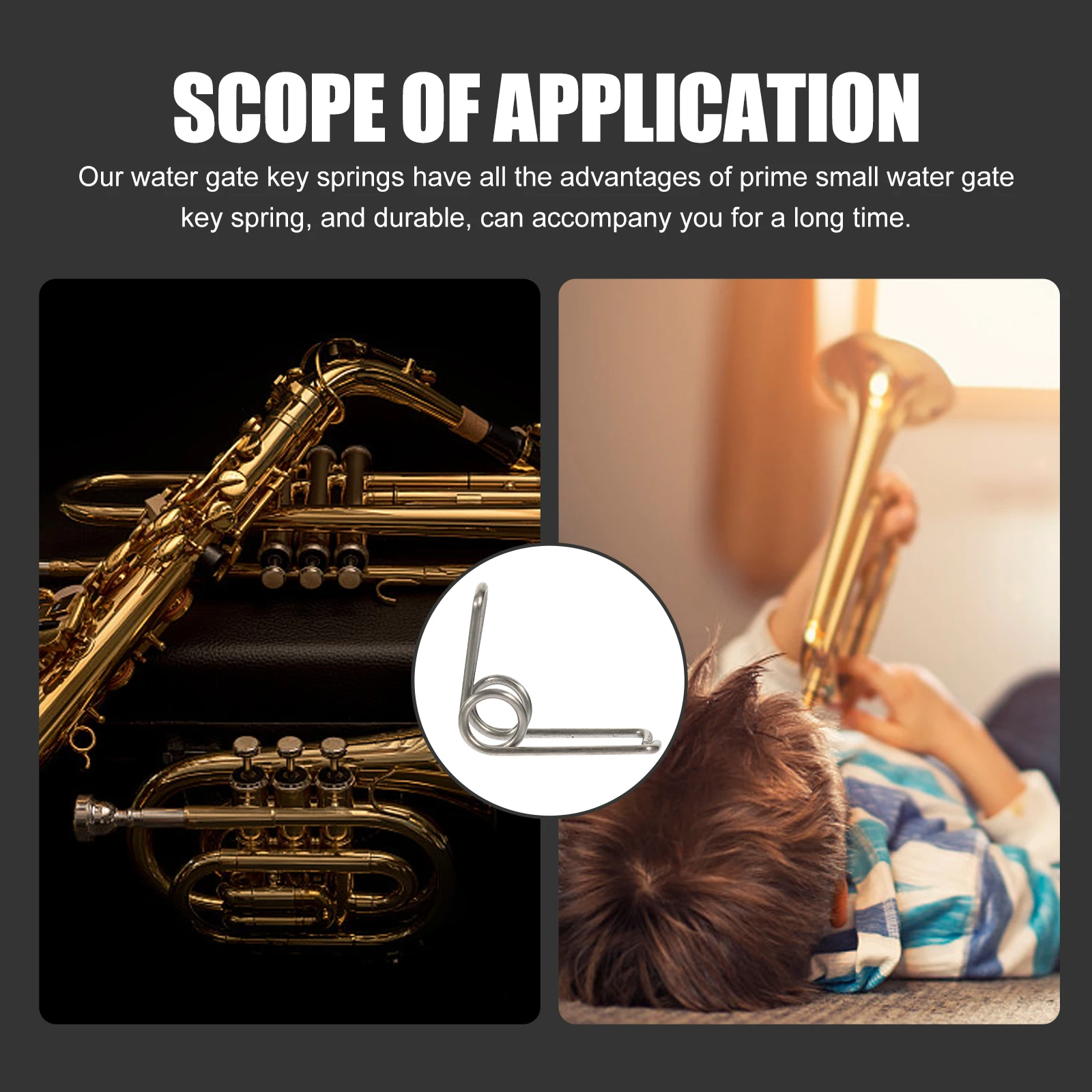 

10pcs Trumpet Accessories Durable Metal Draining Springs Clique Parts Watergate Mountings Easy Install Long Use Brass Instrument
