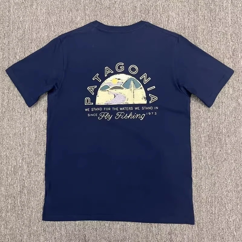 

Pat Printed Summer Popular Outdoor Couple's Casual Short-sleeved T-shirt with Round Neck European and American High-end Style