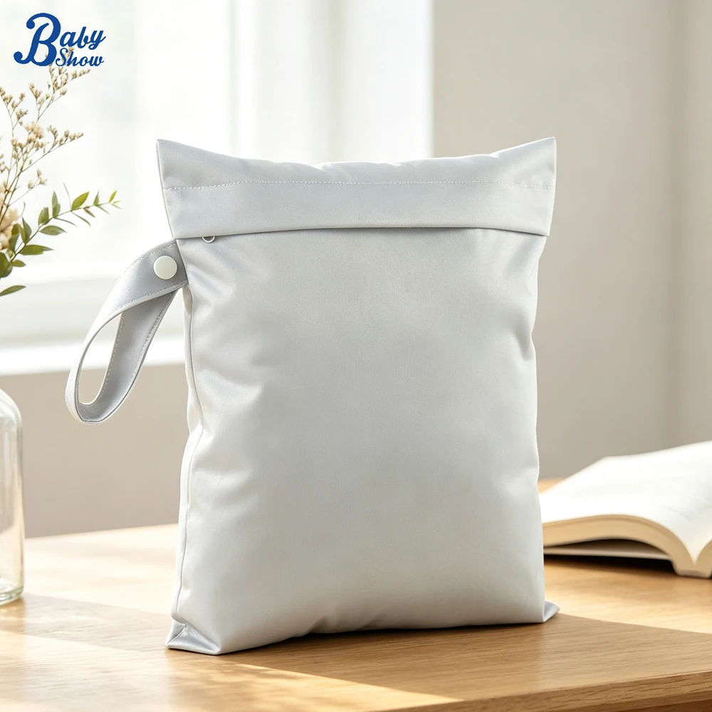 Print Cloth Diaper Storage Pouch With Snap Handle Portable Multi‑Purpose Travel Organizer Bag For Soiled Clothes Swimsuit