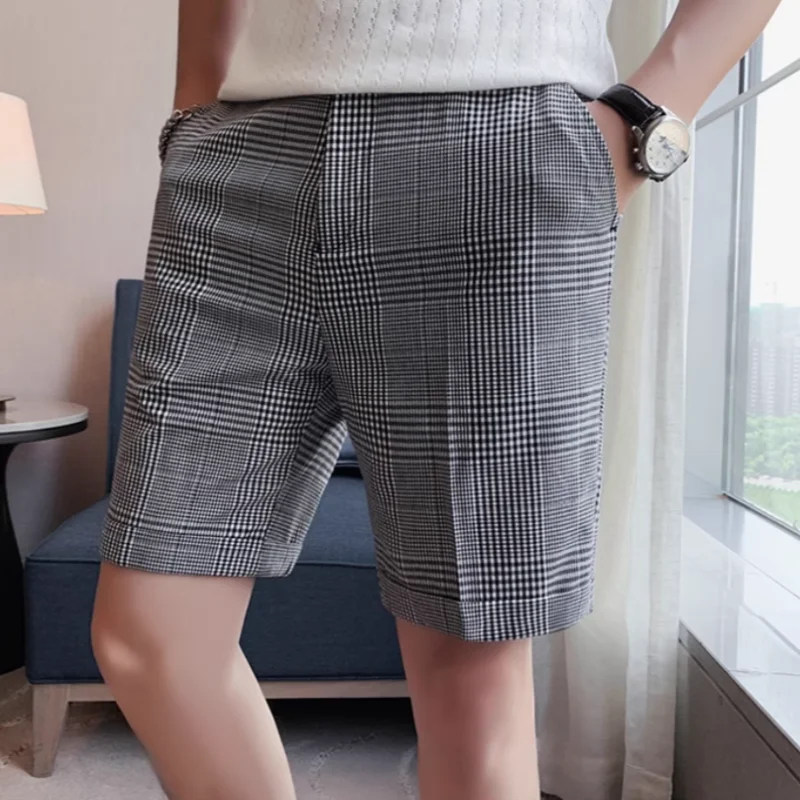 

2024 Brand Clothing Men's High-quality Cotton Checkered Shorts/Men's Summer Slim Casual Business Fashion Shorts Plus Size 29-36