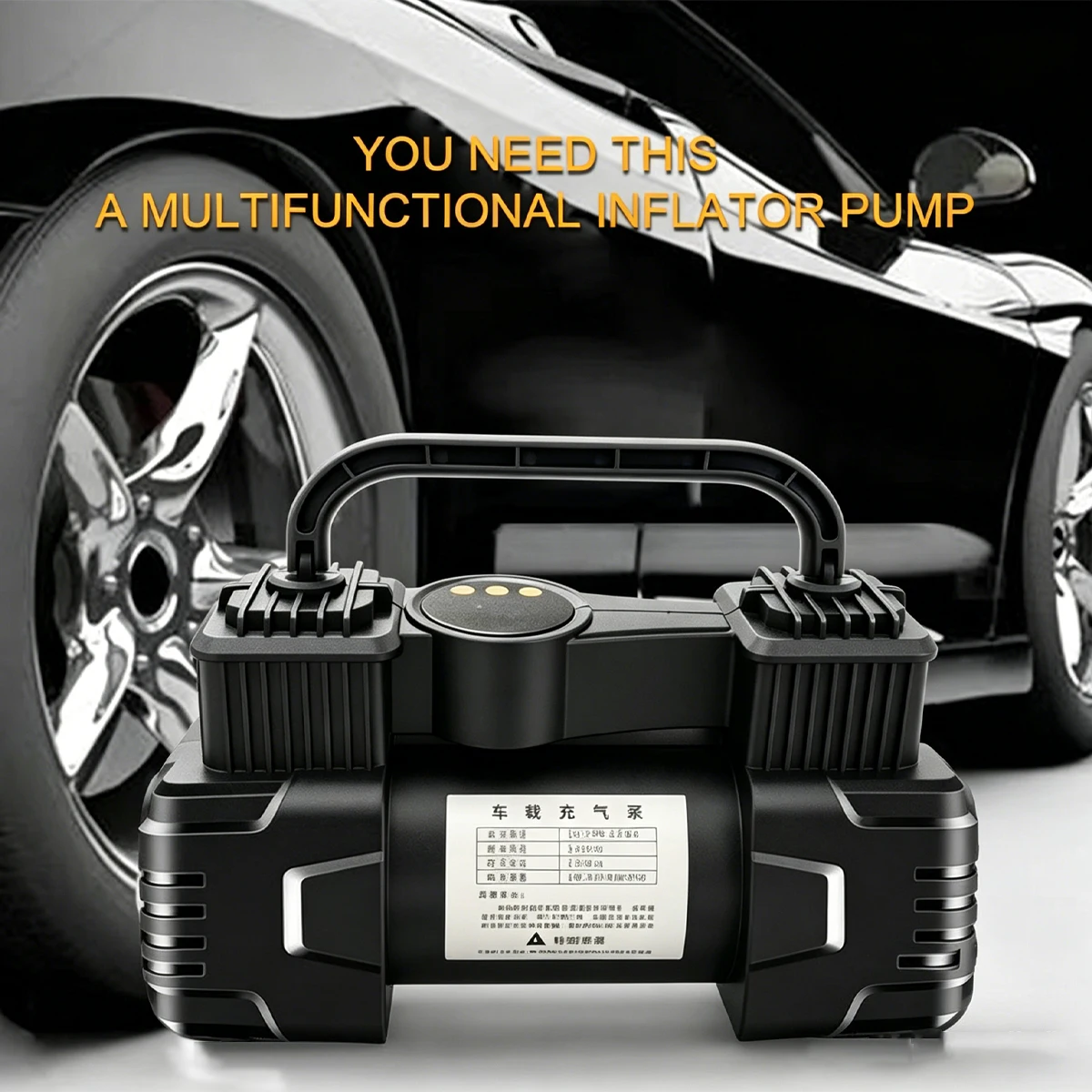 12V 150PSI Mini Air Compressor Dual Cylinder Heavy Duty Tire Inflator With LED Light Car Electric Air Pump Auto Inflatable Tool