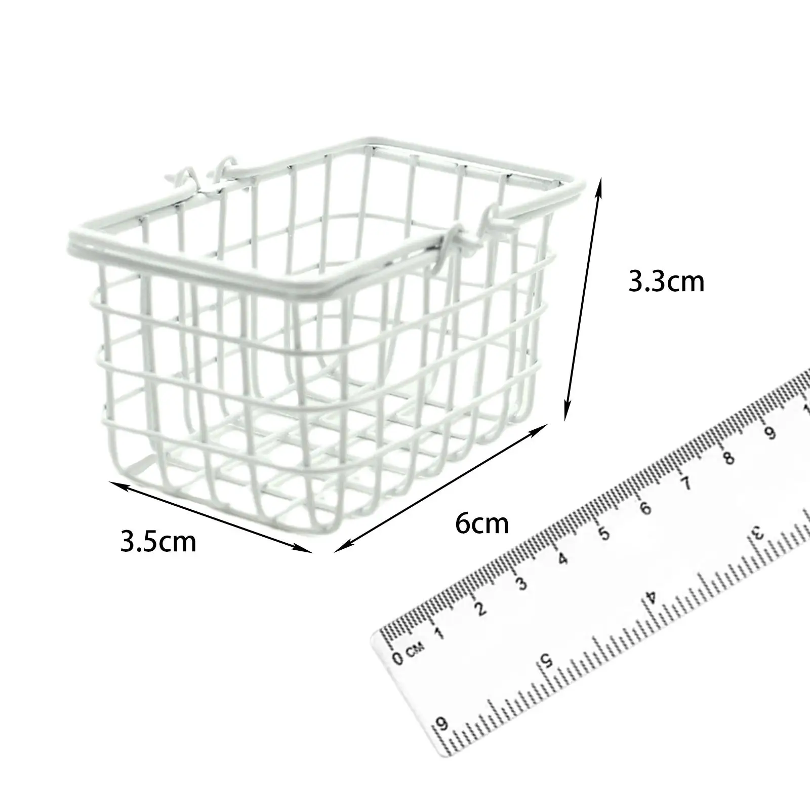 Miniature Iron Basket Dollhouse Accessory 1 12 Scale Decor for Doll House Furniture Kids Girls Toy