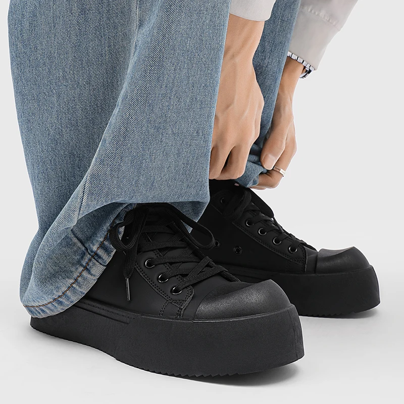 

2025 Men Height Increasing High Top Platform Sneakers 8 Cm Elevator Wear-Resistant Korean Street Shoes Zapatillas Deporte