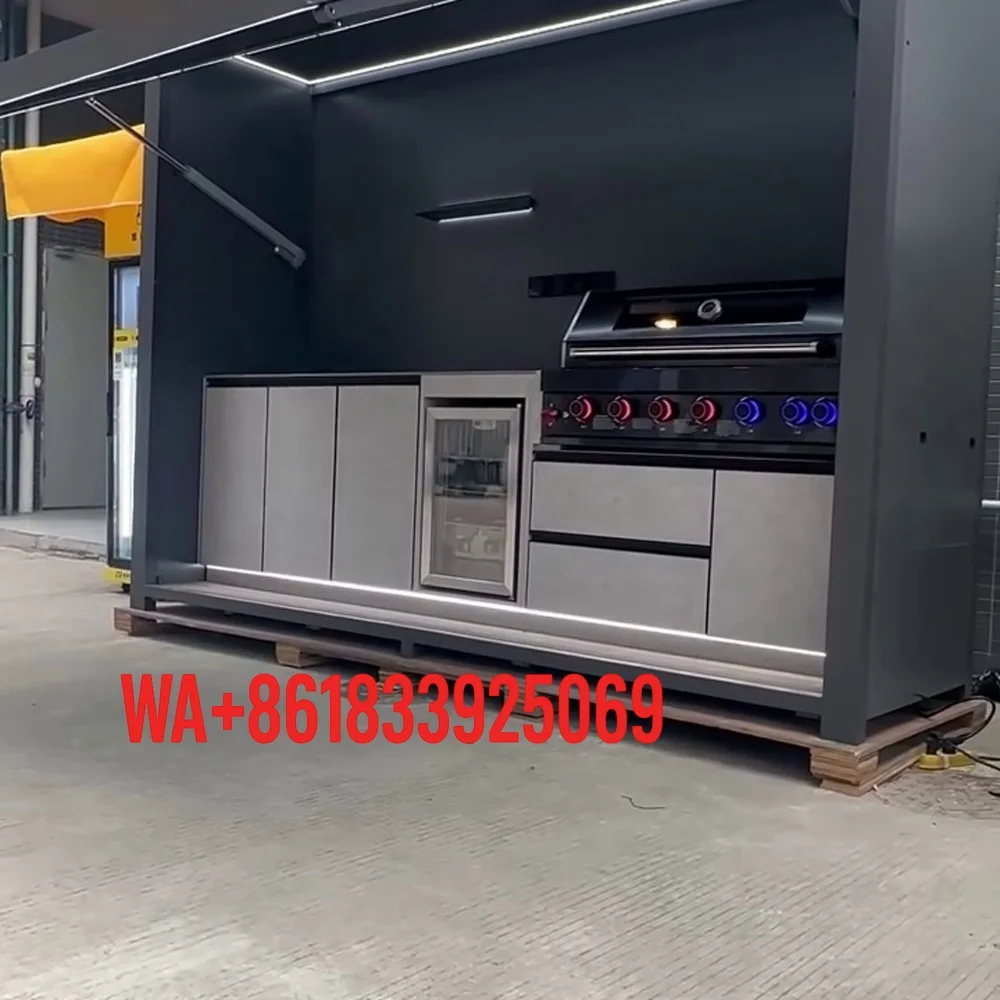 

Customized Waterproof Outdoor Kitchen BBQ Grill Garden/Backyard Stainless Steel Outdoor Kitchen with Shed
