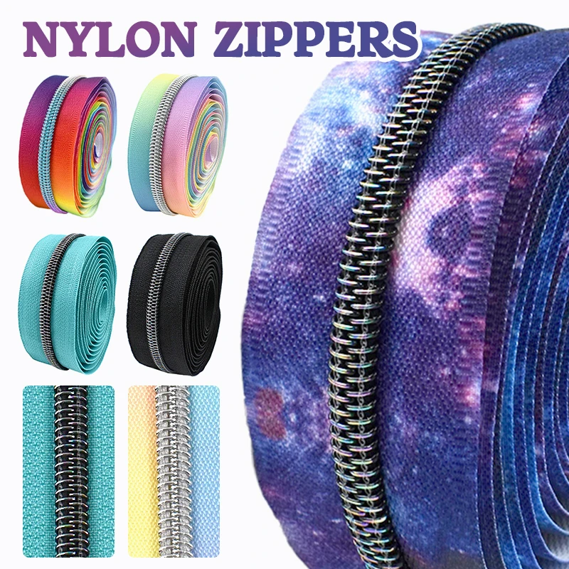 

3/5M 5# Skystar Nylon Zipper Tape At The Meter Bag Clothes Zippers Down Coat Jackets Zips Repair Kits DIY Sewing Accessories