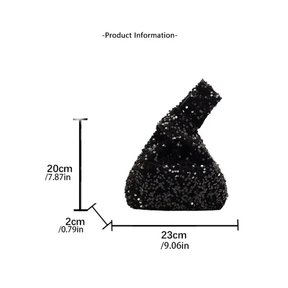 حقيبة يد بسيطة بعقدة براق بريق Blingbling الترتر مساء حقيبة الكورية نمط الحلو المحمولة حقيبة التخزين السفر #5