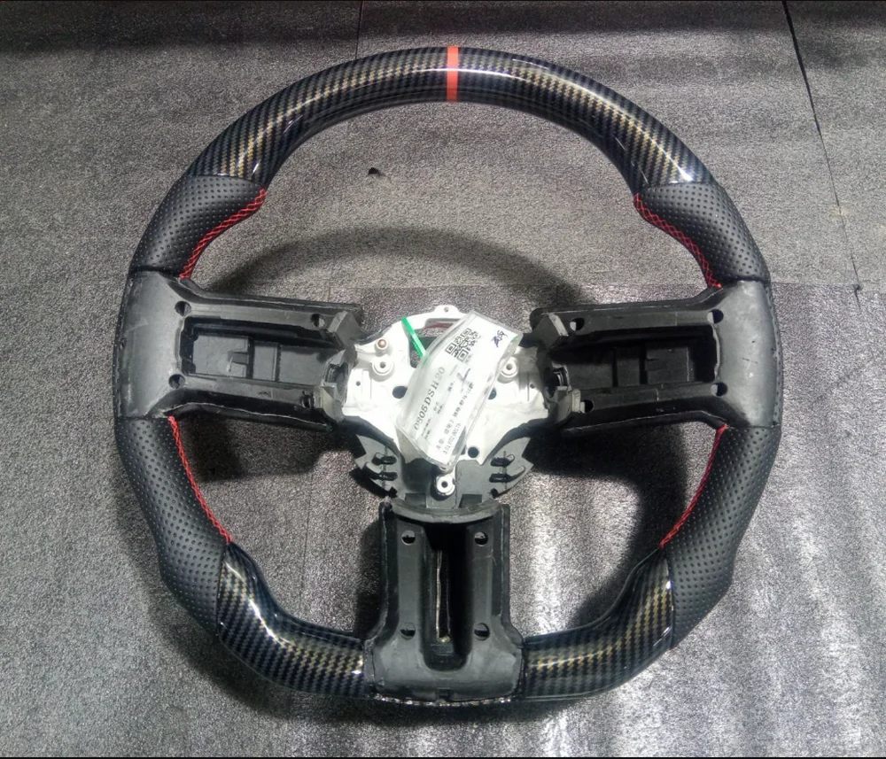 Carbon Fiber Car Steering Wheel Fit For Mustang 2010-2014 V6/EcoBoost/GT/Shelby Steering Wheel Hydro Carbon Fiber