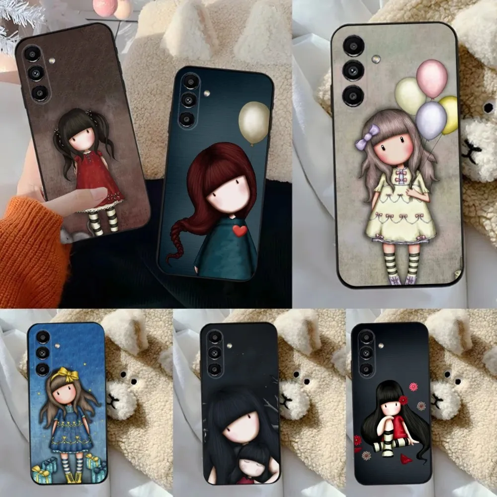 S-Santoro G-Gorjuss Girls   Phone Case For Samsung S24,23,22,30,21,10,9,Ultra,Plus,Lite,FE,5G Black Soft Case