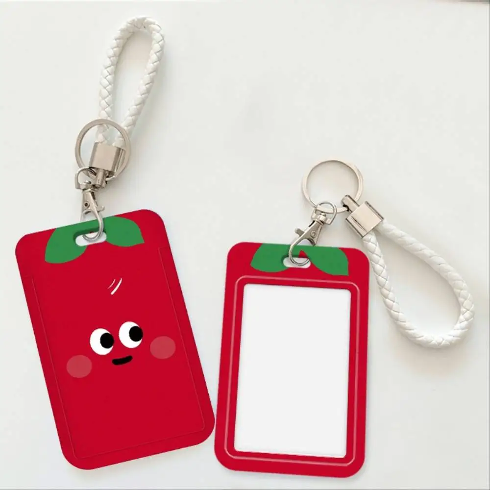 Cute Red Chili Pepper ID Card Holder Plastic Card Case Red Green Capsicum For Doctor Nurse Student Bank Credit Card Gift