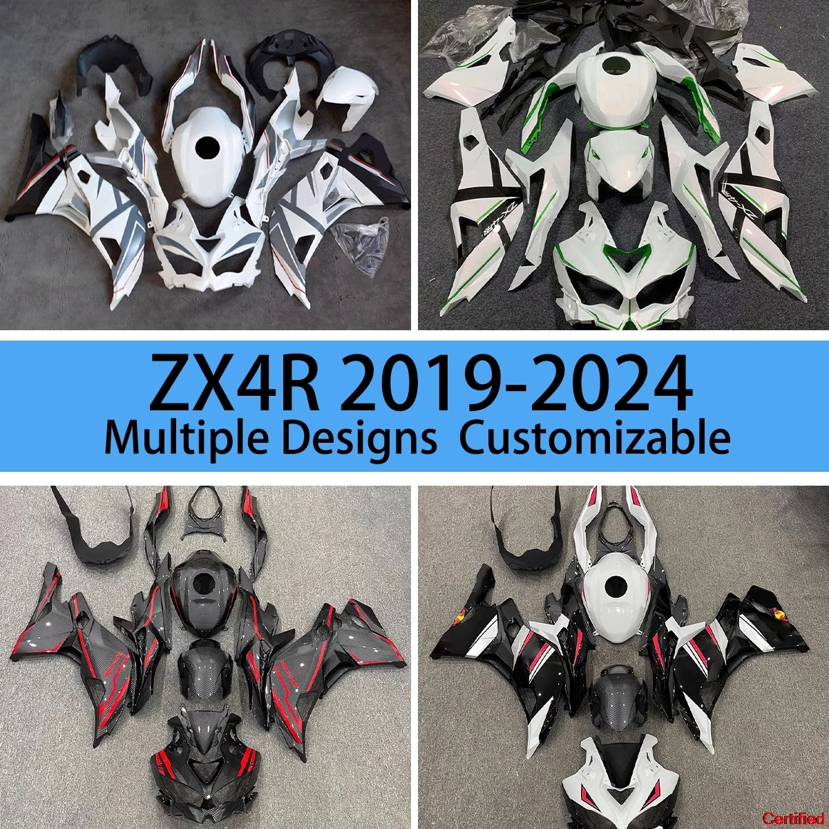 

Motorcycle Parts Fairings ZX 4R 2019-2024 Carbon Fibre Bodywork Set Fairing Kit for Kawasaki ZX4R 19-24 Injection Molded