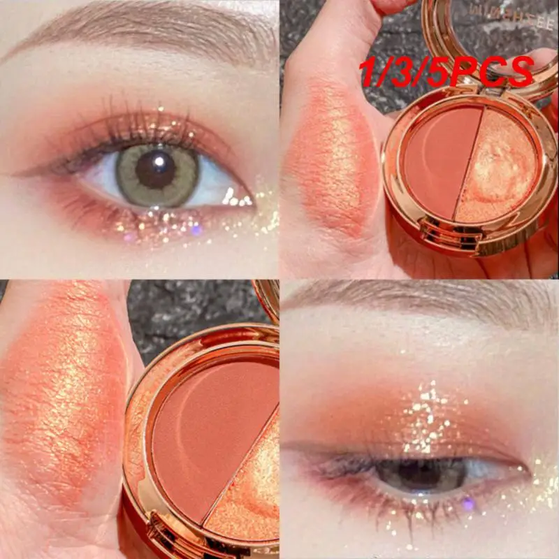 1/3/5PCS New Explosive Two-Colors Eye Shadow Makeup Waterproof Cosmetics Earth Tone Pearl Matte Orange Gold Glitter Portable