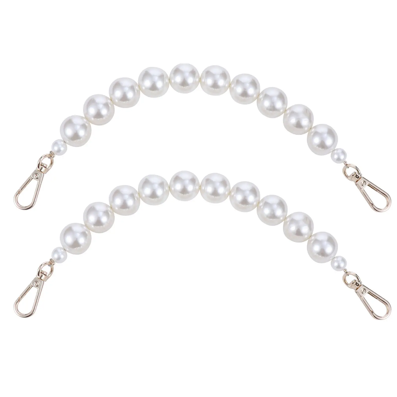 

2Pcs 28Cm Pearl Bag Chain Strap for Handbag Clutch Purse Handle Replacement Adjustable Crossbody Shoulder Chain Accessory