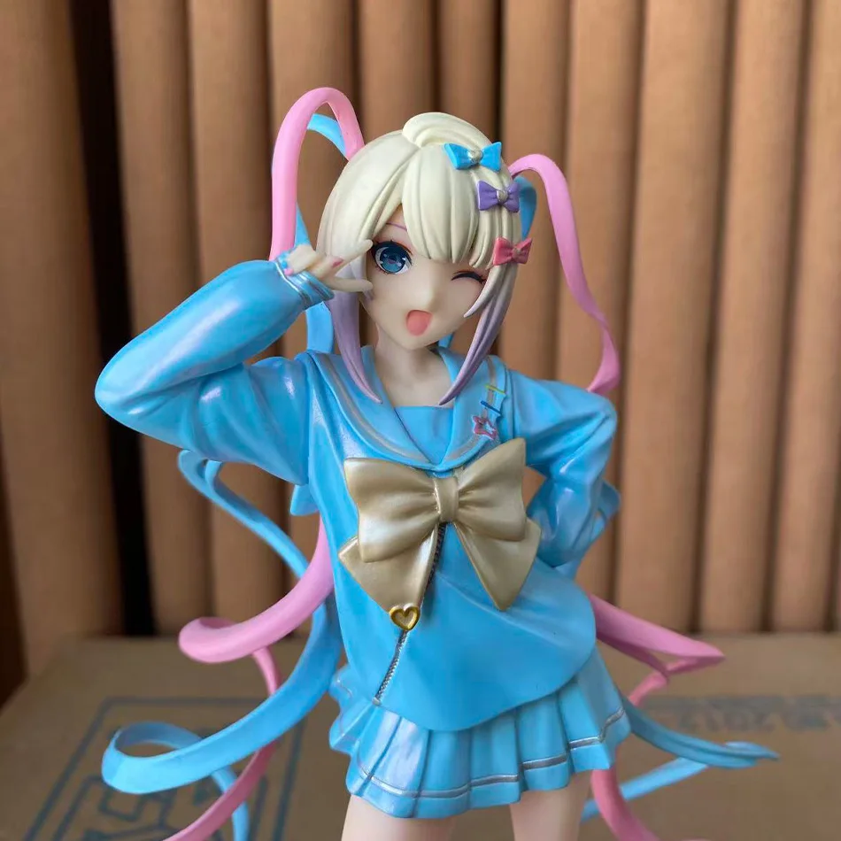 Needy Girl Overdose Anime-Figur mit Katze, Actionfiguren, Virtual Uploader, PVC-Sammlungsmodell, Ornamente, Spielzeug, Geburtstagsgeschenke