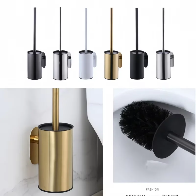 

Wall-mounted Toilet Brush with Brush Head Stainless Steel Floor-standing Wall-mounted Efficient Bathroom Tool Easy To Hang