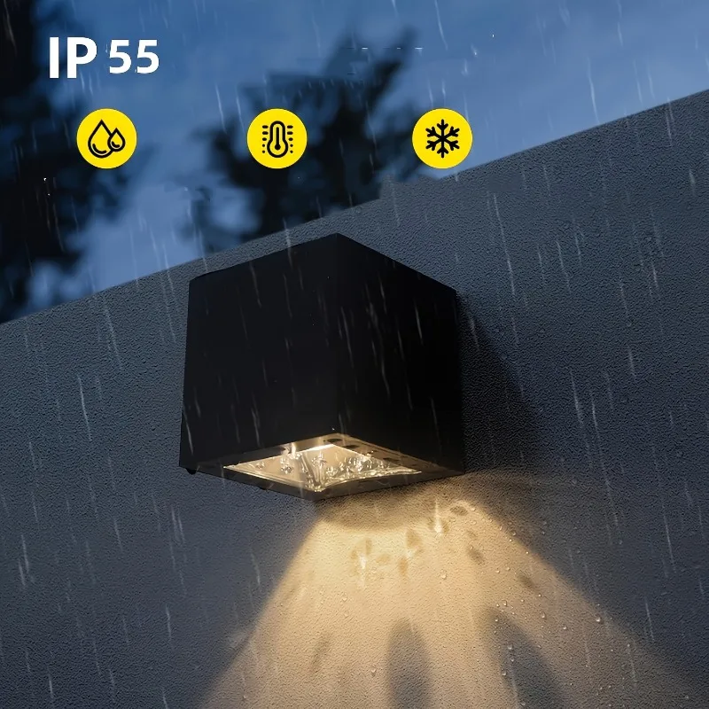 Outdoor Waterproof Solar Wall‑Washing Light Dual Lighting Modes Solar Powered Wall Sconce for Garden Yard Patio Wall Decoration view 5