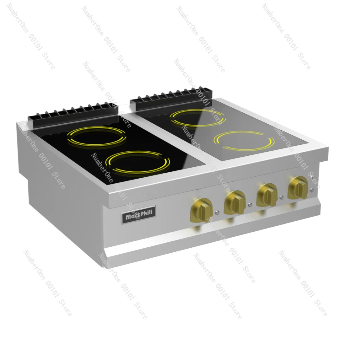 Commercial Countertop Induction Cooktop with 6 Burners for Five Star Hotel and Restaurant Dish Cooking