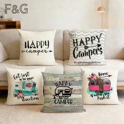 Camping Days Camper Throw Pillow Cover Home Garden Sofa Decorative Cushion Case Outdoor Camping Pillowcase