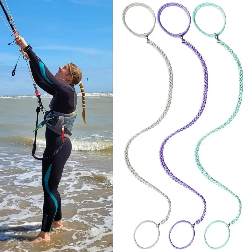 2PCS Elastic Sports Ponytail Anchor Windproof Fried Dough Twist Braid Hair Rope Twisted Design Twisted Hair Rope Outdoor Sport