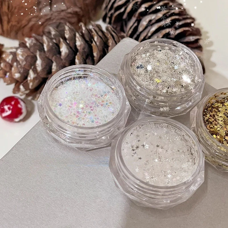 1jar 1mm Mini Sparkling Star Nail Glitter Pentagram Nail Art Decoration Cute DIY Salon Design Accessory