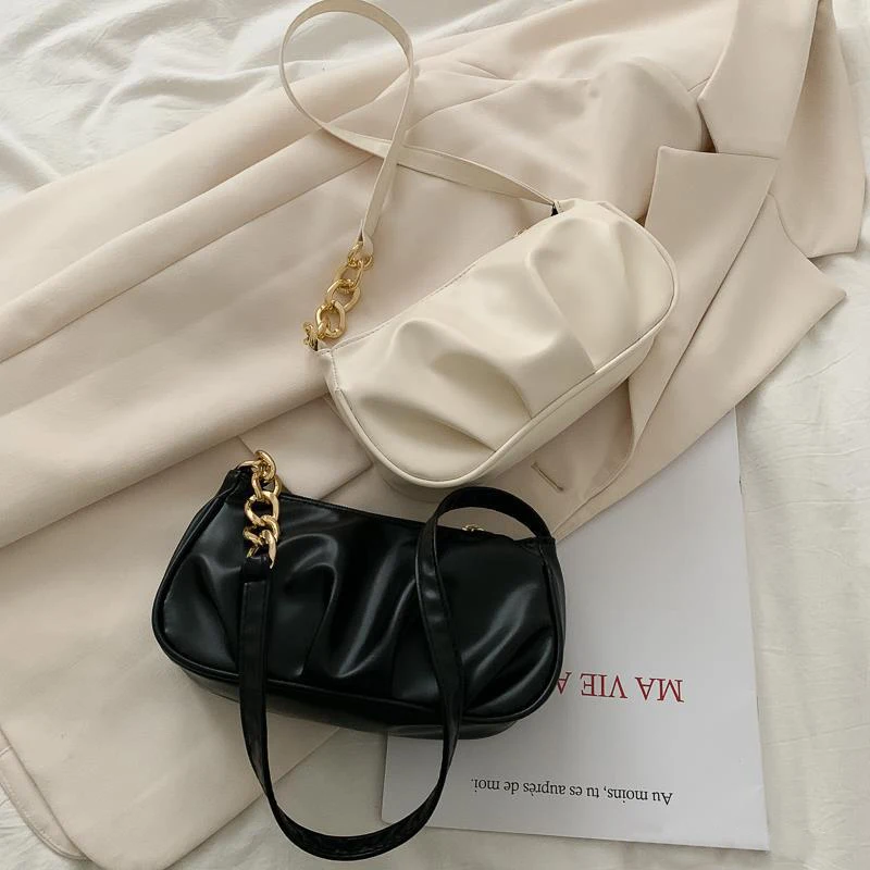 

Cloud Pleated Causal Handbag Women's Dumpling Tote Armpit Bag Shopping Shoulder Bags Underarm Bag