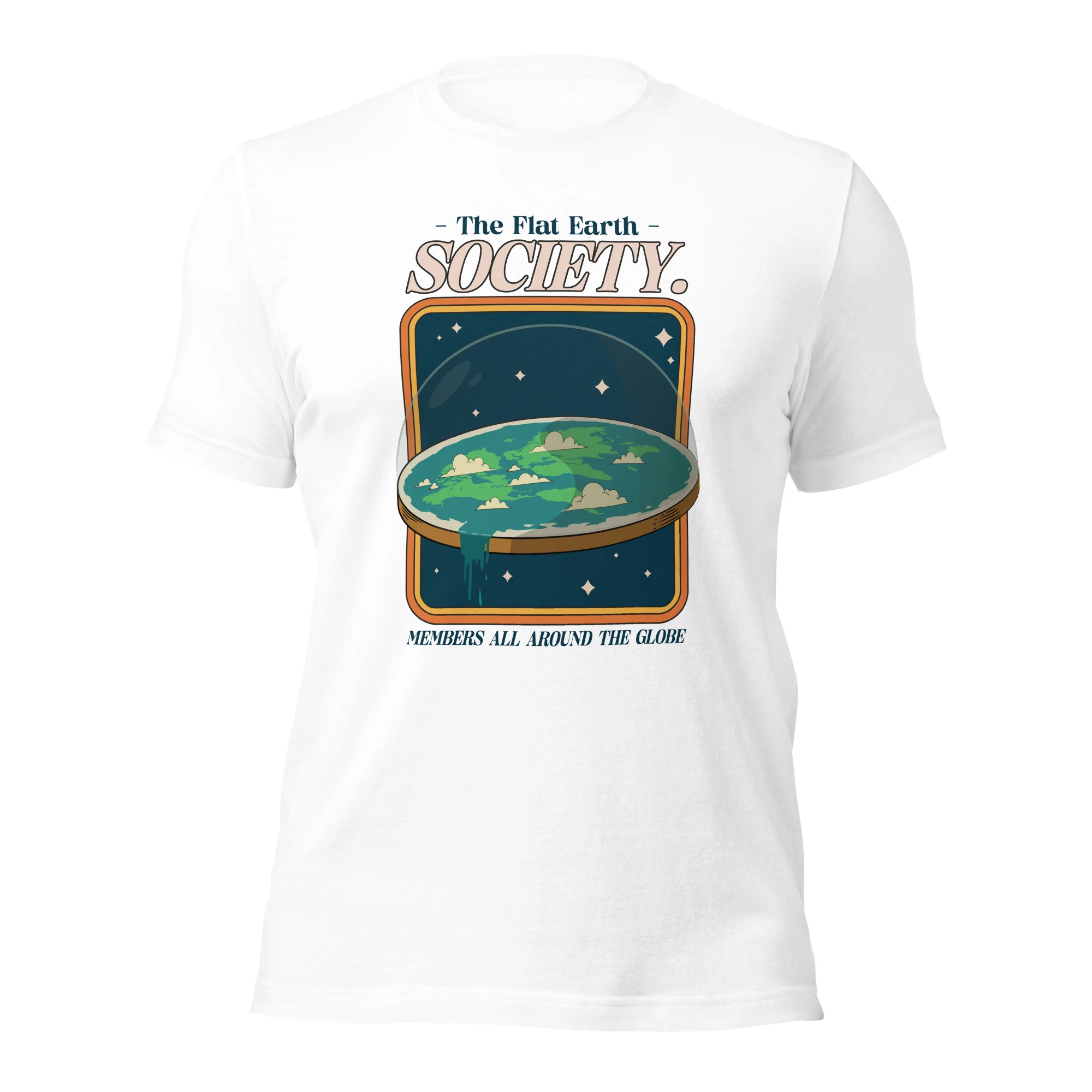 Flat Earth Society Meme  Funny Sarcastic GlobeHumor All Around The  Graphic Tee Cotton Mens Womens T-Shirt Summer Streetwear