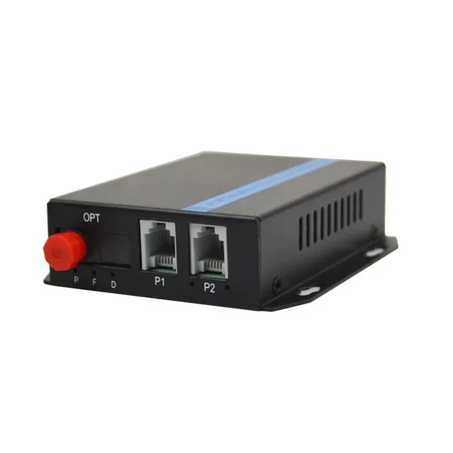 Factory Supply 2 Channel PCM Voice RJ11 Telephone Media Converter to Fiber Optic Equipment