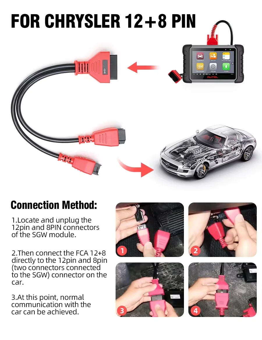 OEM FCA 12+8 Universal-Adapterkabel Diagnosekabel Bypass Passend für Chrysler Sicherheits-Gateway-Modul – Detail 1