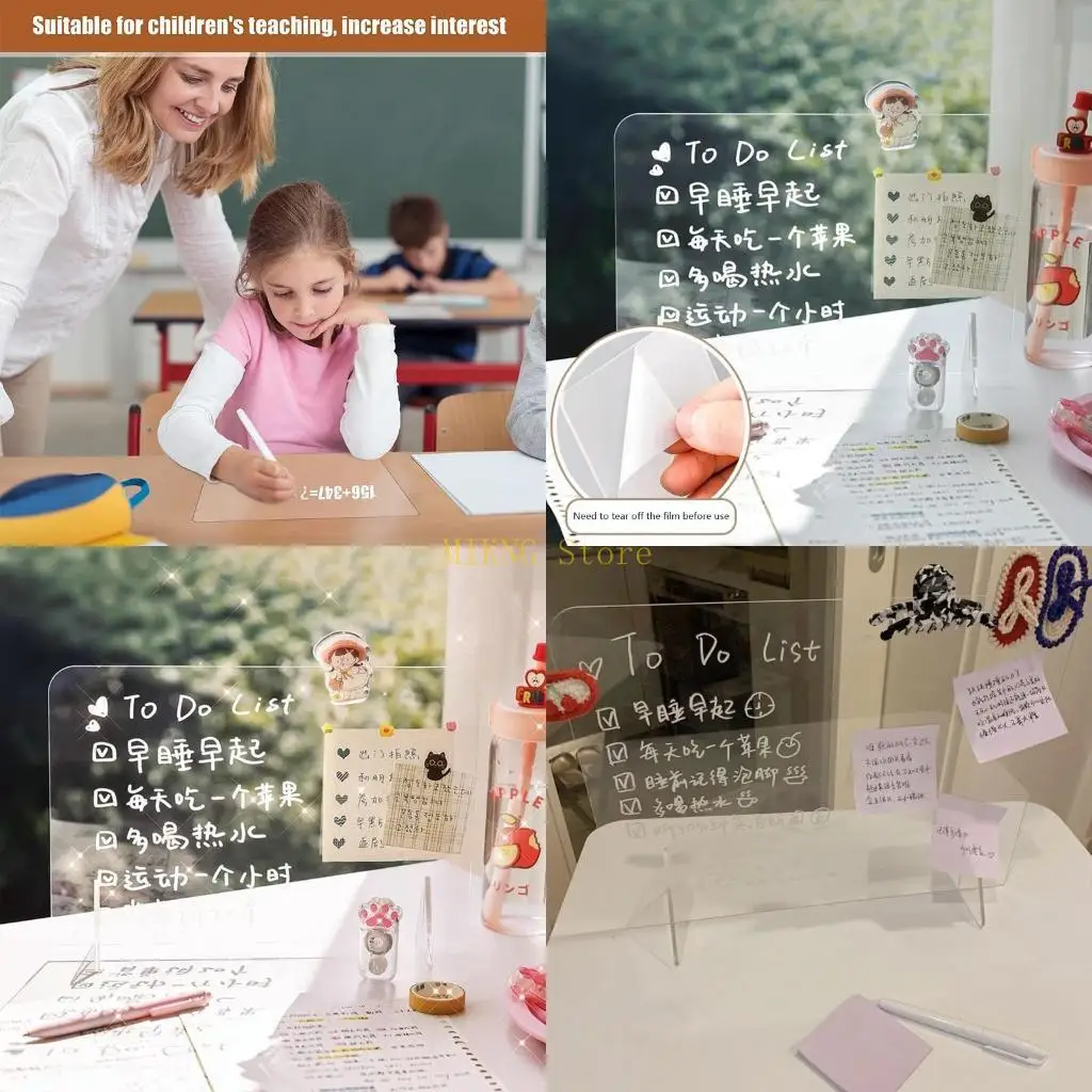 Erasable and Marker Pen Cover Flyer Document Paper Display Stand Home Message Board Family Holiday Records Decoration best sale