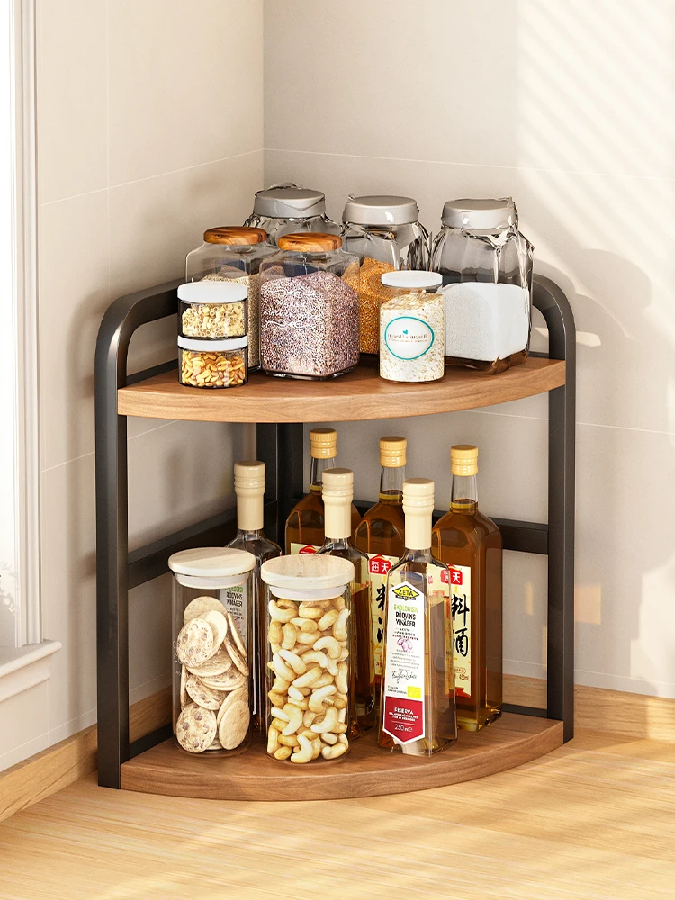 

Современный простой кухонный напольный угловой органайзер для специй, многоярусная полка для столешницы, настенный держатель