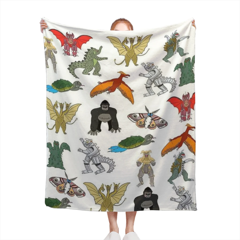 

Colorful Kaiju Blanket Sofa Bedroom Bed Home Office Nap Blanket Car Travel Picnic Blankets Gift